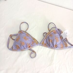 Volcom Higher Flower Mesh Detail Bikini Top